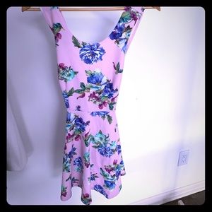Pink floral flowy dress